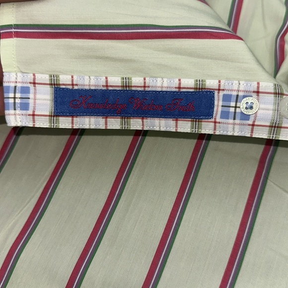 Robert Graham green and pink striped button up men’s XL, NEW, preppy - Picture 8 of 8